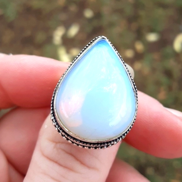 New Amazing Milky Opalite 925 Silver Ring. - Picture 5 of 8
